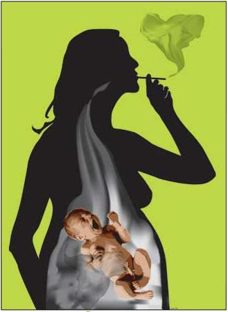 التدخين يسبب بكاء الجنين